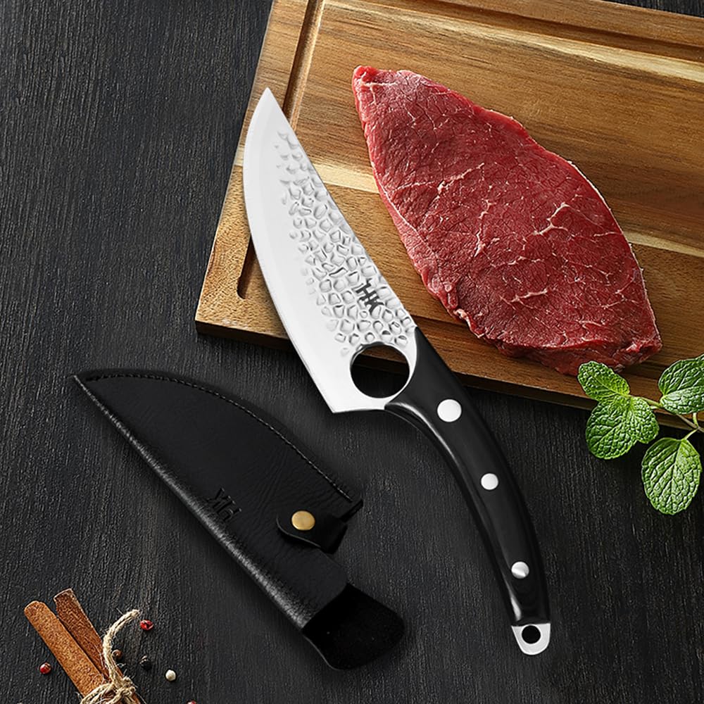 HK 11 Inch High Carbon Stainless Steel Chef Knife with Sheath, Handmade for Professional Chefs and Home Cooks